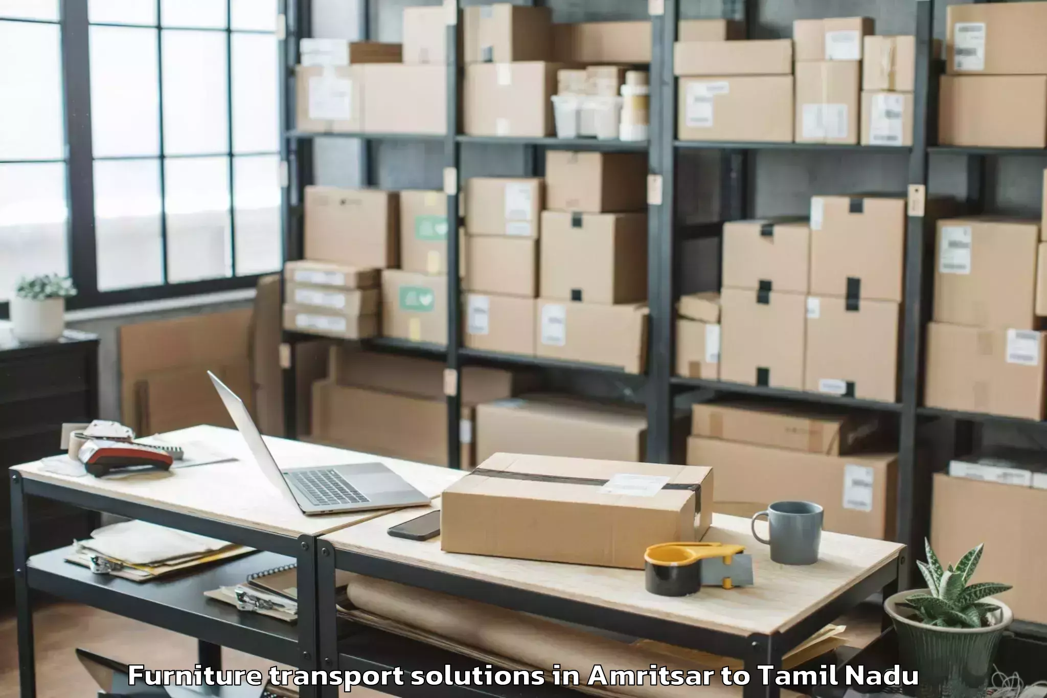 Trusted Amritsar to Vellore Furniture Transport Solutions